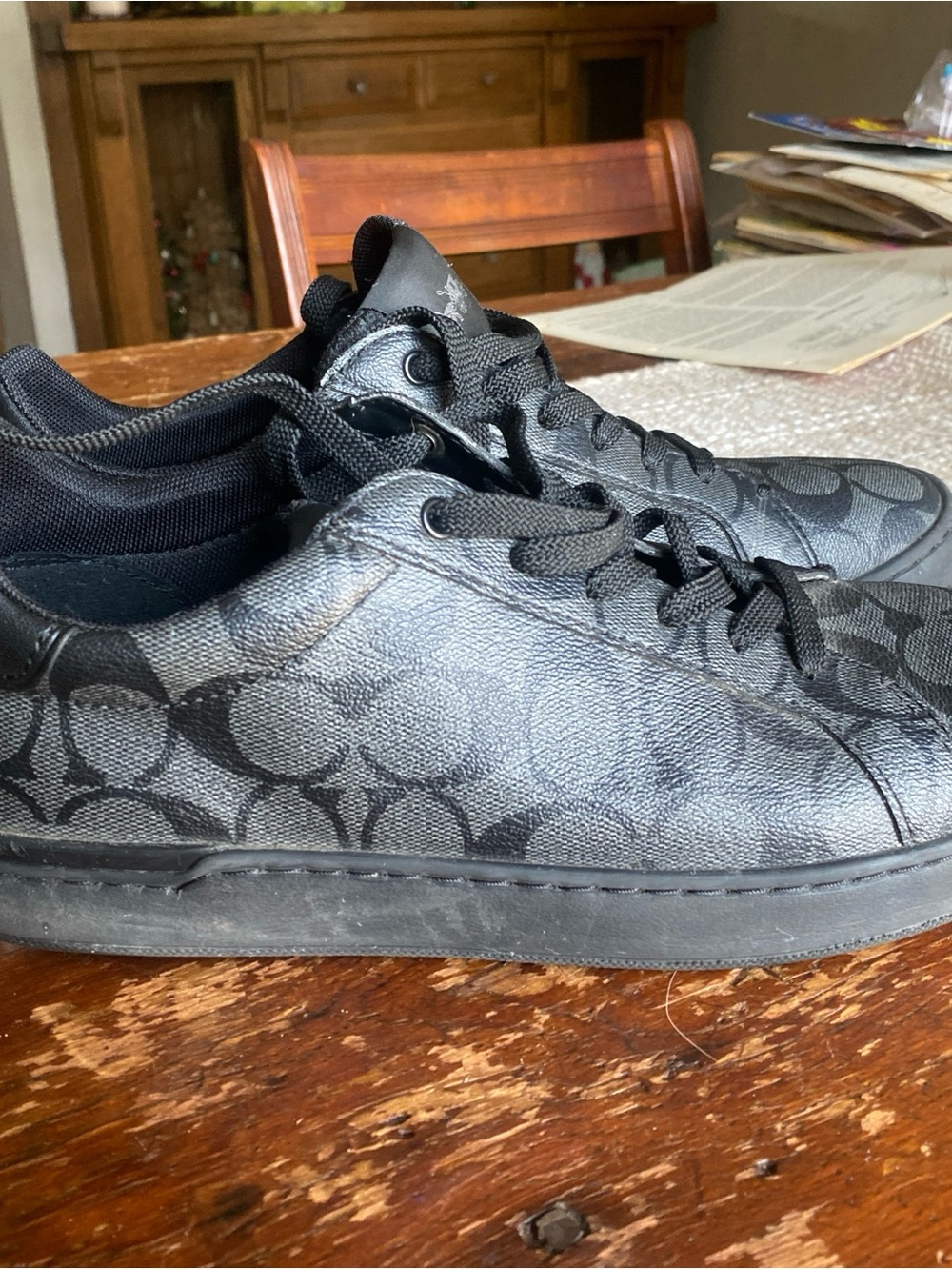 Coach Men's Black Signature C Sneaker - Picture 2 of 9